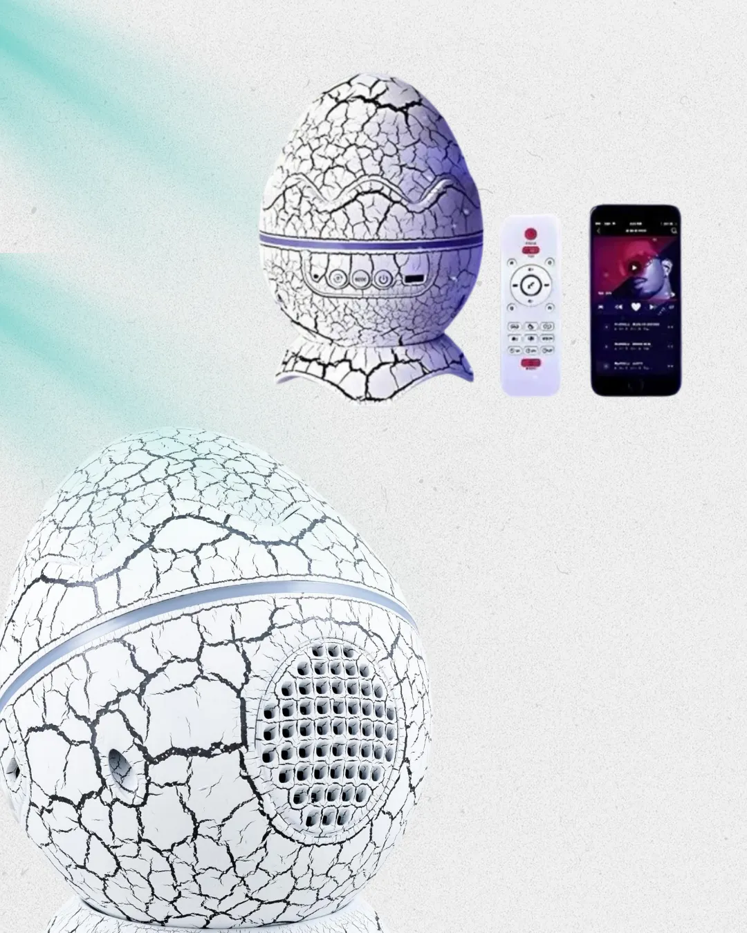 Dinozor Yumurtası Tasarımlı Gece Lambası – Müzik ve Işık Senkronizasyonlu