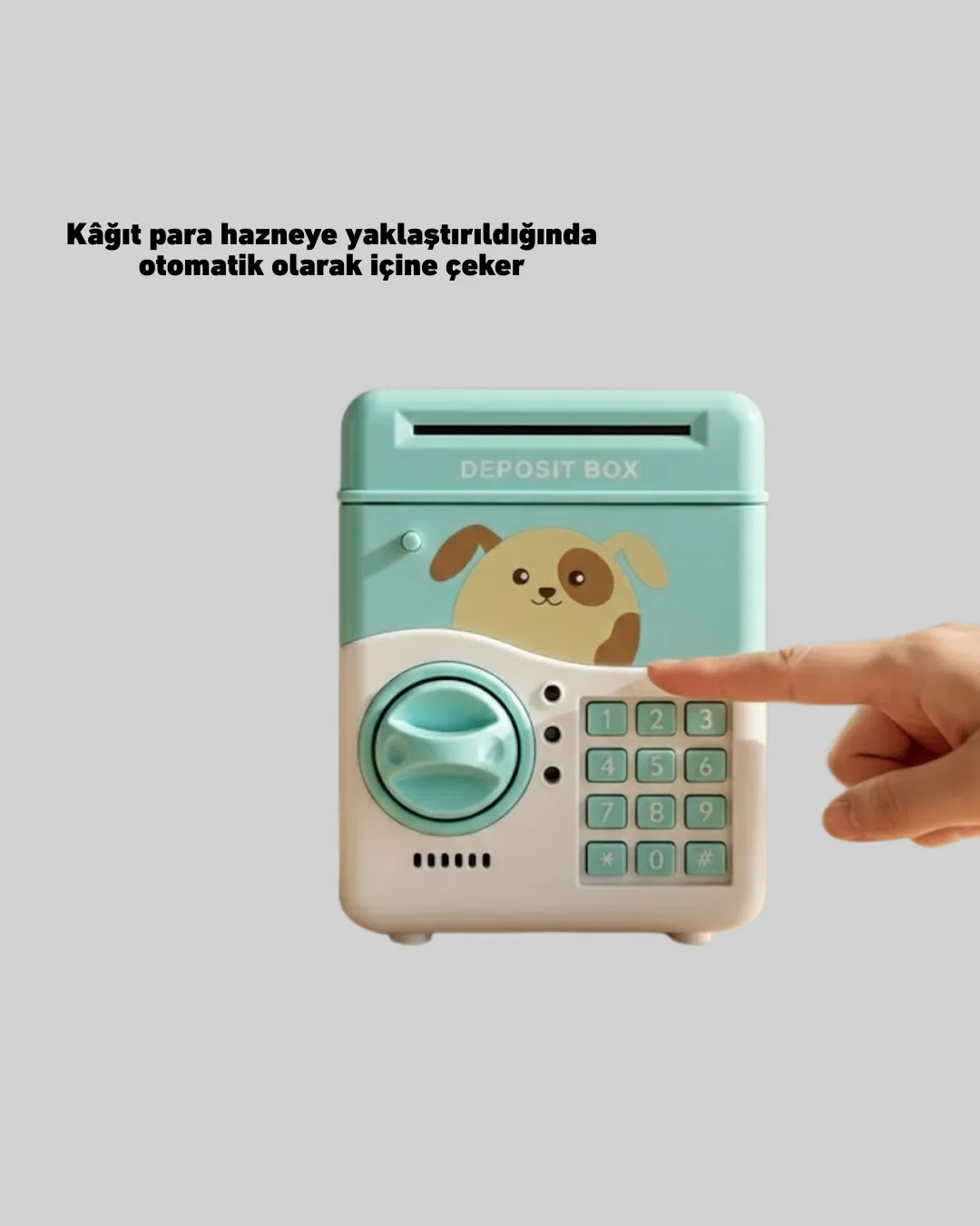 Su Yeşili Elektronik Şifreli ATM Tasarımlı Para Biriktirme Kumbarası