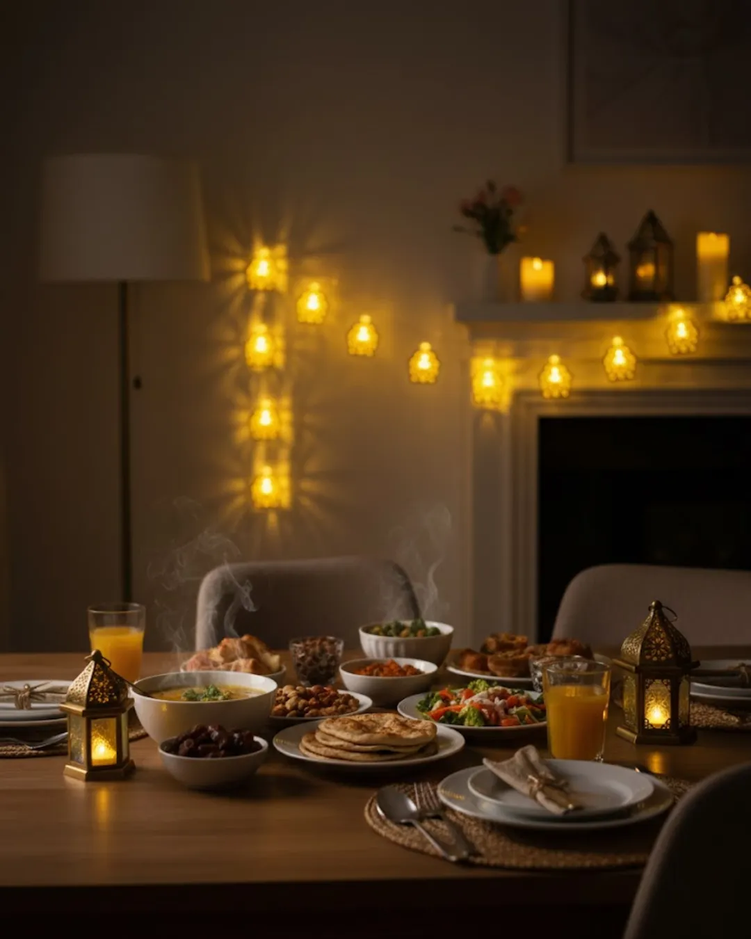 Pilli Ramazan ve Bayram LED Işık Zinciri Cami Temalı Dekoratif