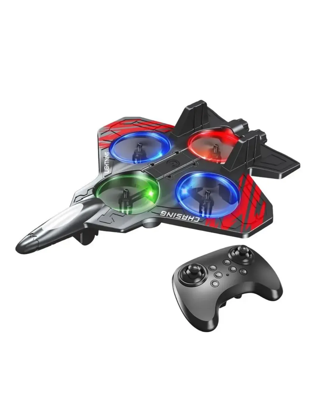 LED Işıklı Fighter Jet Tasarımlı Drone Uzaktan Kumandalı Akrobatik Oyuncak Uçak