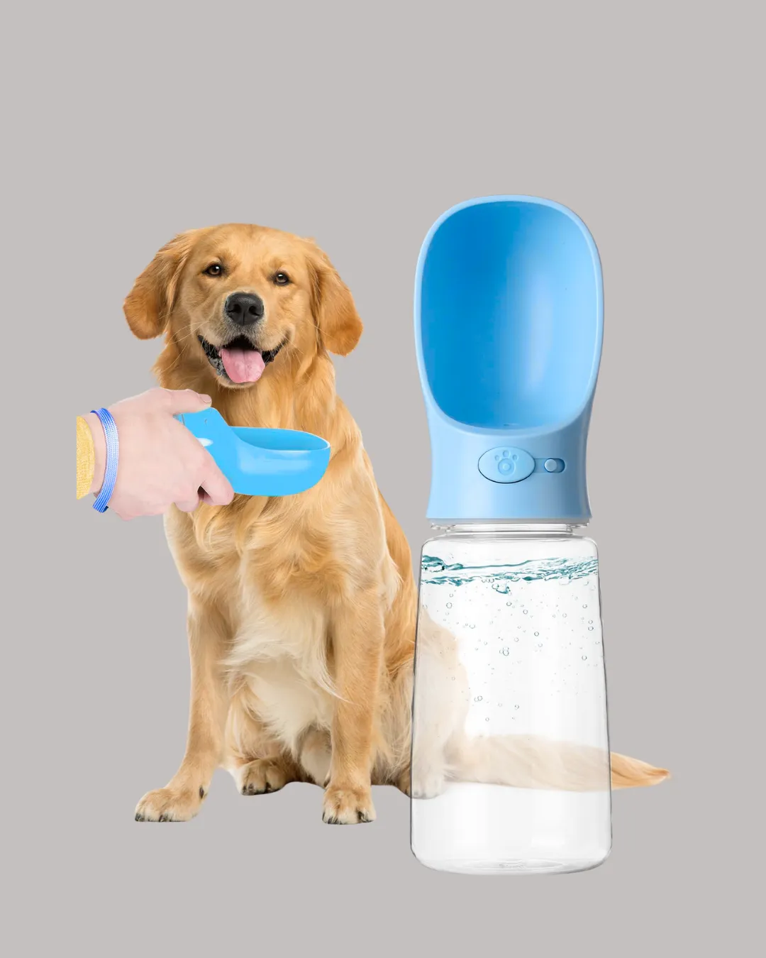 Taşınabilir Su Tasarruflu Köpek ve Kedi Su Şişesi Tek Elle Kullanım Kolaylığı