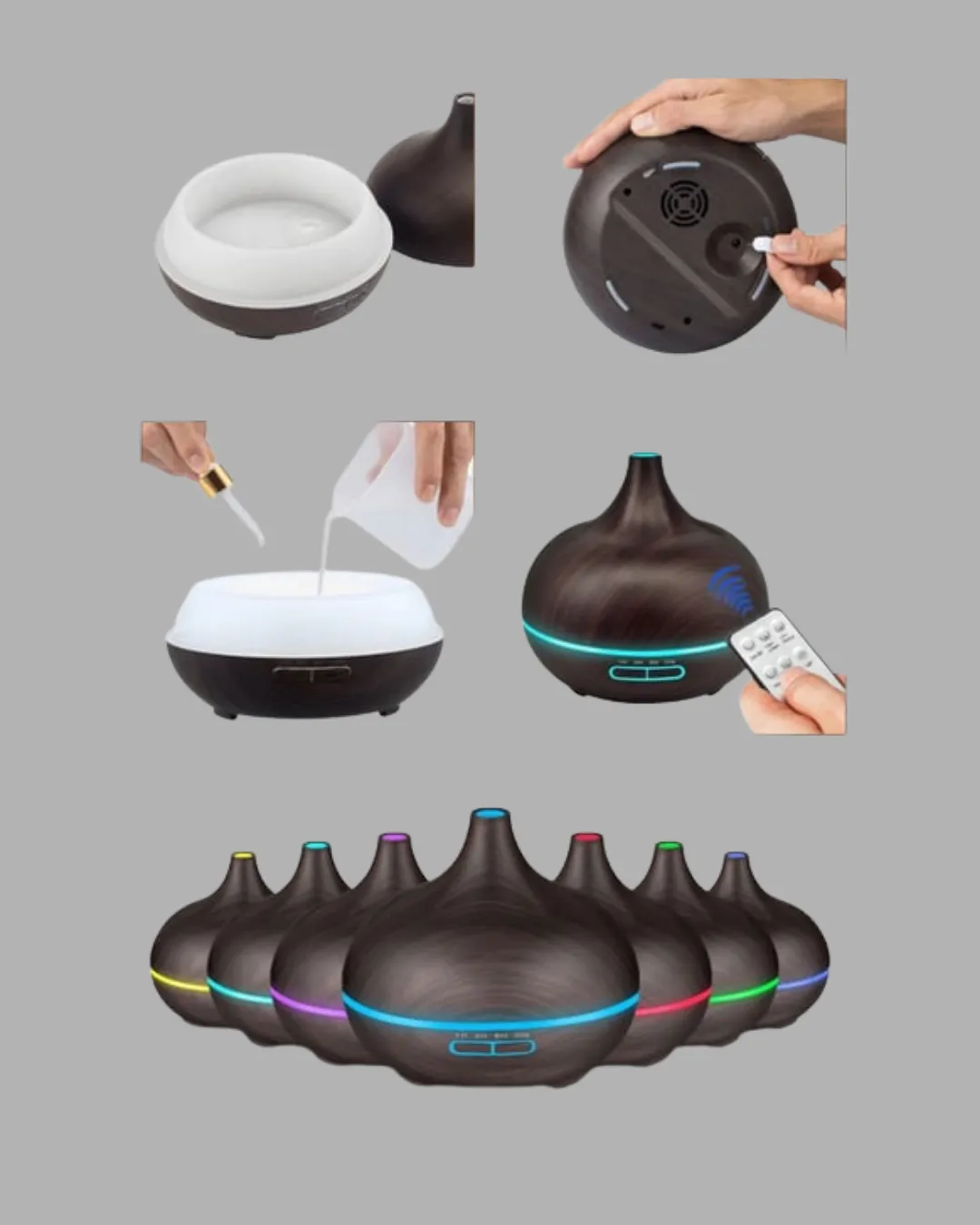 BN01 Uçucu Yağ Uyumlu Renkli LED Işıklı Nemlendirici