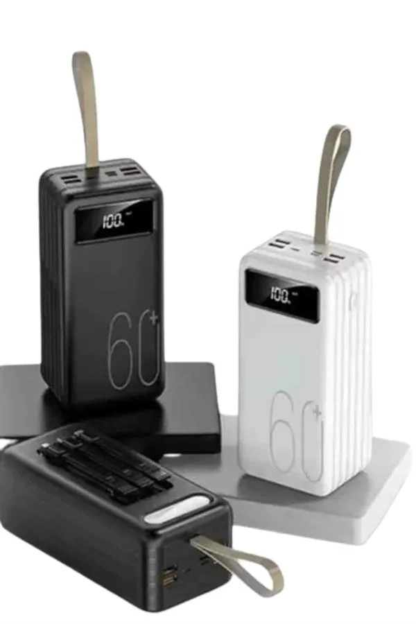 Hızlı Şarj 4 Çıkışlı Powerbank 60.000 Mah Taşınabilir Dijital Göstergeli