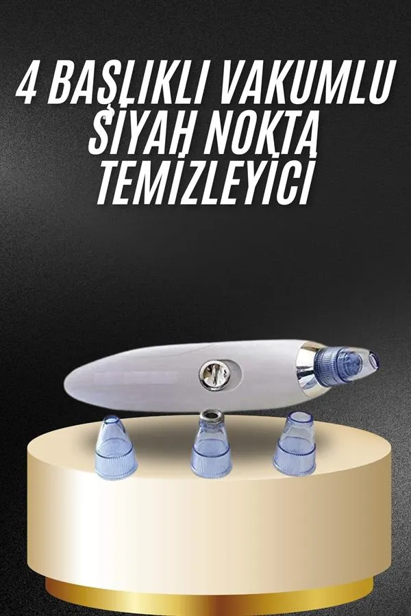 Yeni Nesil Vakumlu Pilli Siyah Nokta ve Yüz Temizleme Cihazı 4 Başlıklı