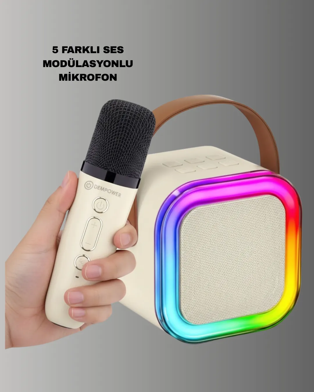 Taşınabilir Karaoke Mikrofon Seti Bluetooth Hoparlörlü