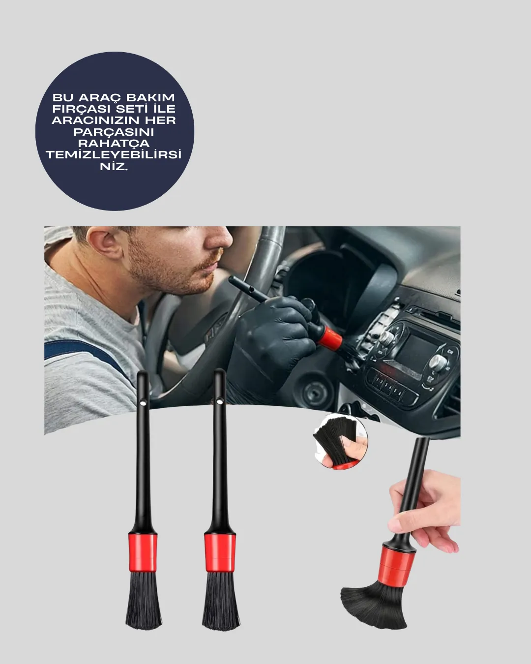 Araba Temizliği İçin 5 Parça Fırça Takımı