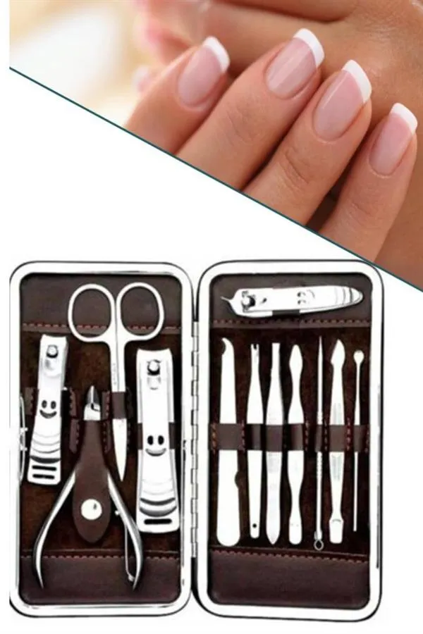 Tırnak Bakım Seti Tırnak Düzeltme Batık 12 Parça Çanta Tipi Manikür Pedikür