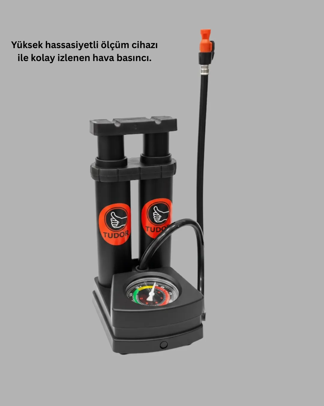 Basınç Saatli Ayak Pompası Bisiklet ve Araç Uyumlu