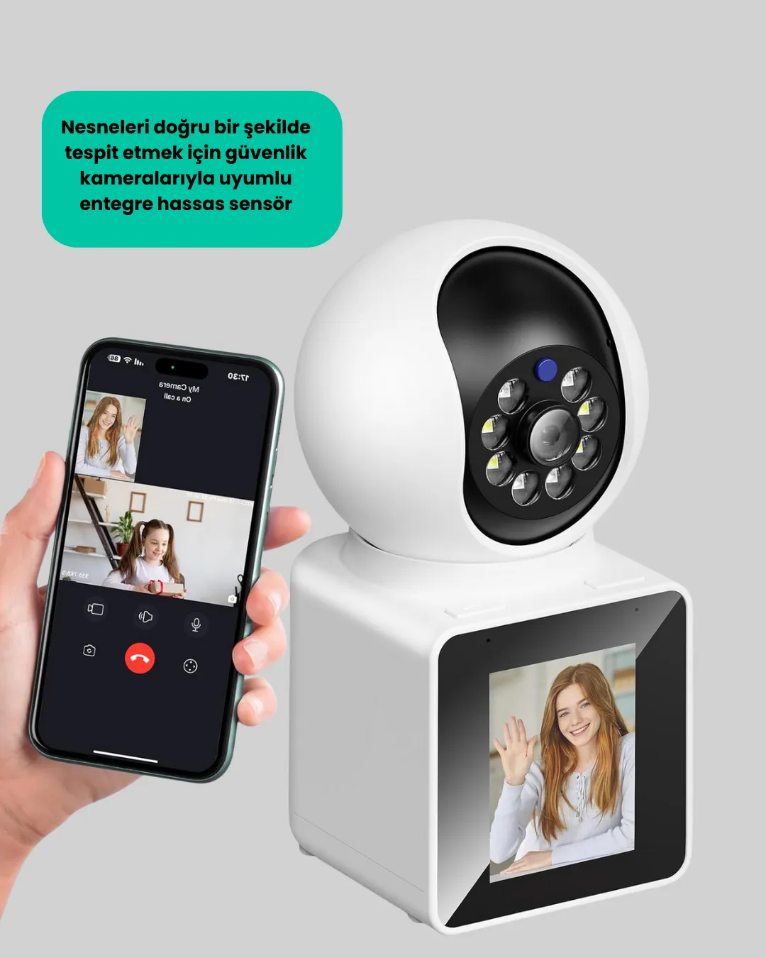 2K HD Bebek ve Yaşlı Takip Kamerası Çift Yönlü Görüş Akıllı Uyarılı