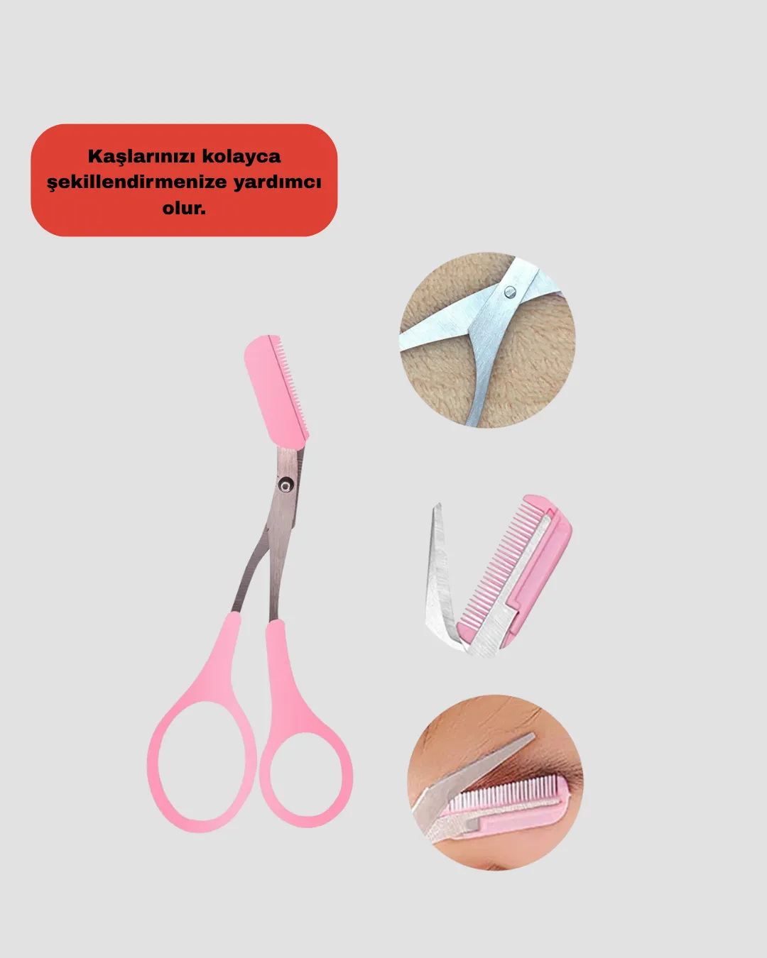 Taraklı Kaş Düzeltme Makası – Hassas Şekillendirme ve Kolay Kullanım