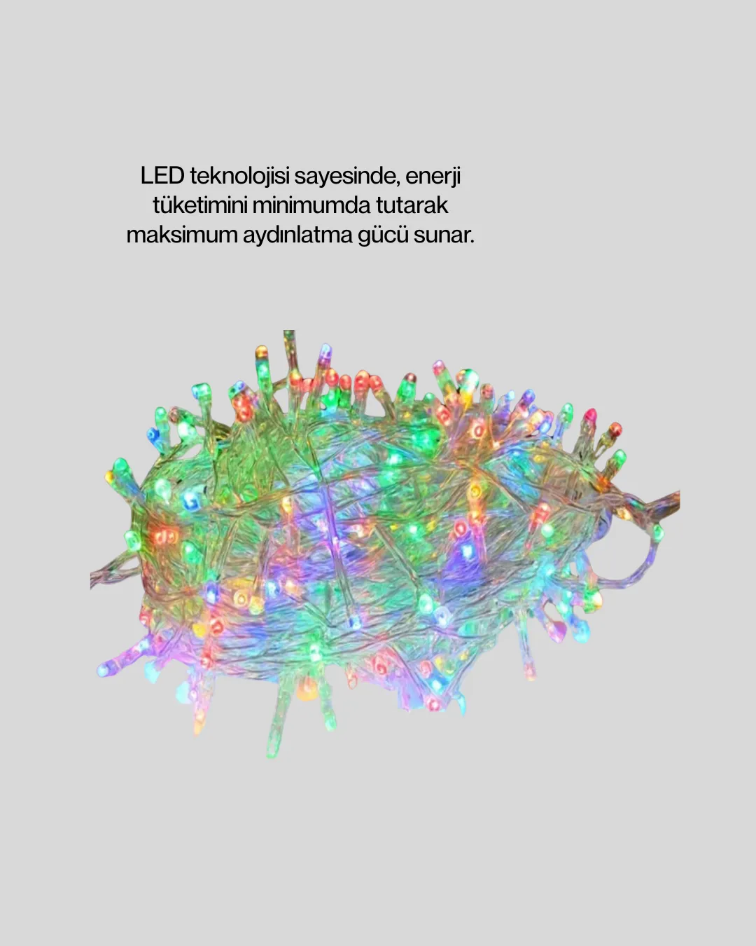 5 Metre Şeffaf Kablo LED Peri Işığı 50 Ampullü Dekoratif Led