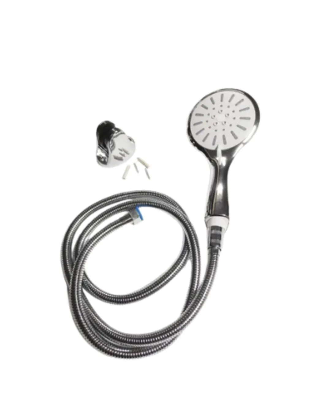 Krem Duş Başlığı Seti 4 Kademeli El Duşu Spiral Hortumlu Banyo Seti