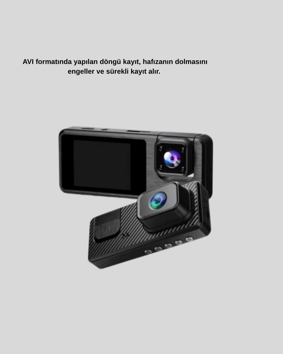 Park Modlu 3 Kameralı Araç Kayıt Cihazı 1080P Ön Kamera 2’’ Ekran