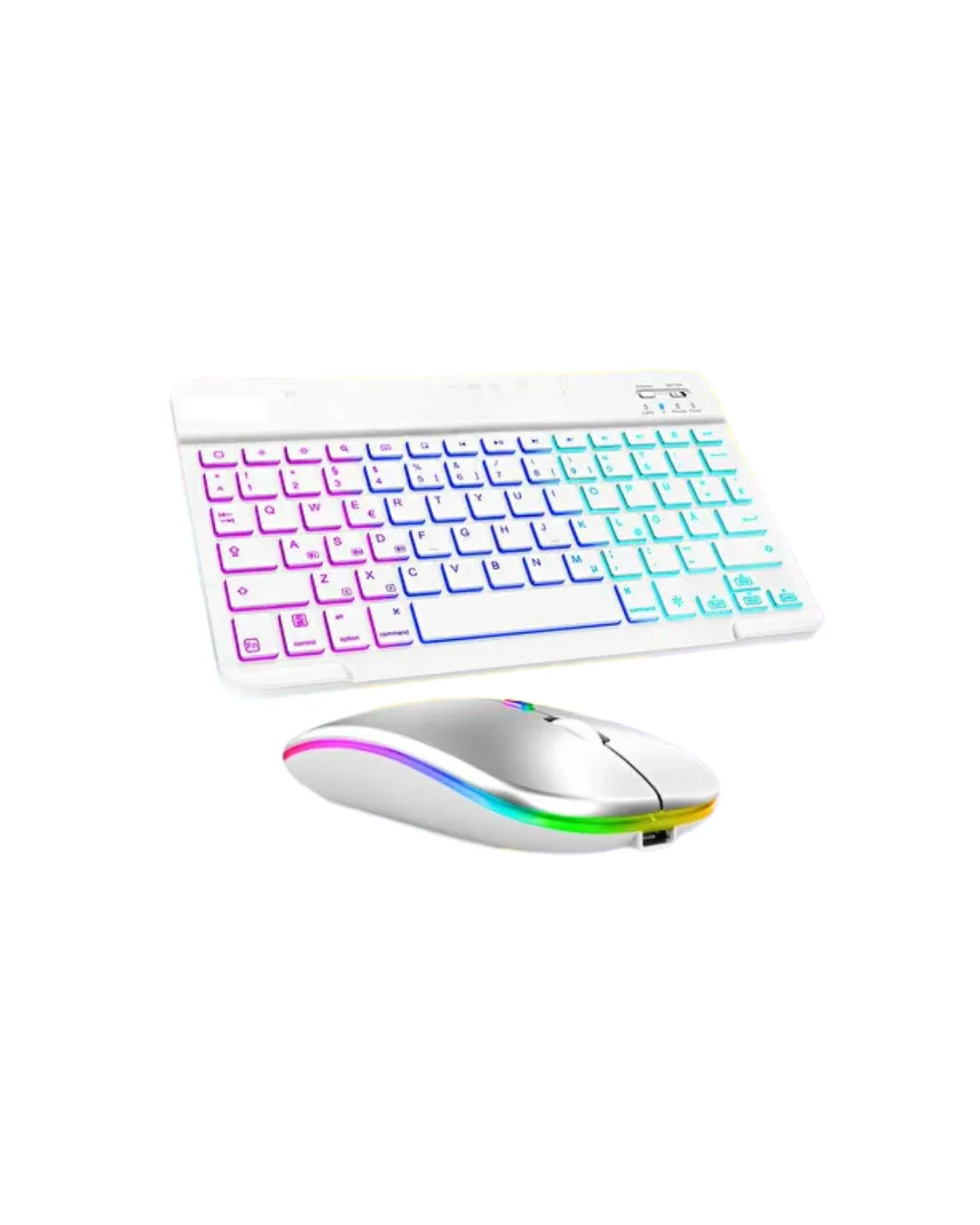 Bluetooth Klavye Mouse Seti Aydınlatmalı Türkçe Q Ergonomik Tasarım