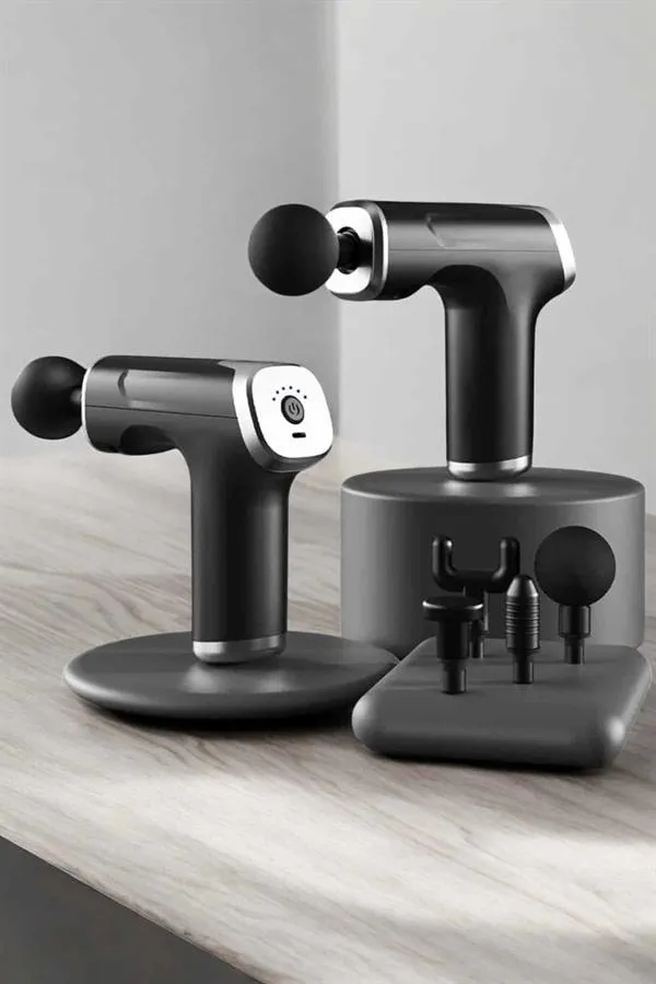 Masaj Tabancası 4 Başlıklı Kas ve Vücut Ağrıları İçin Şarjlı Darbeli