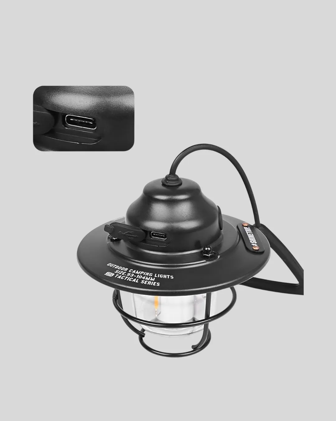 Retro Kamp Lambası Su Geçirmez Taşınabilir Gece Işığı Uzun Pil Ömürlü