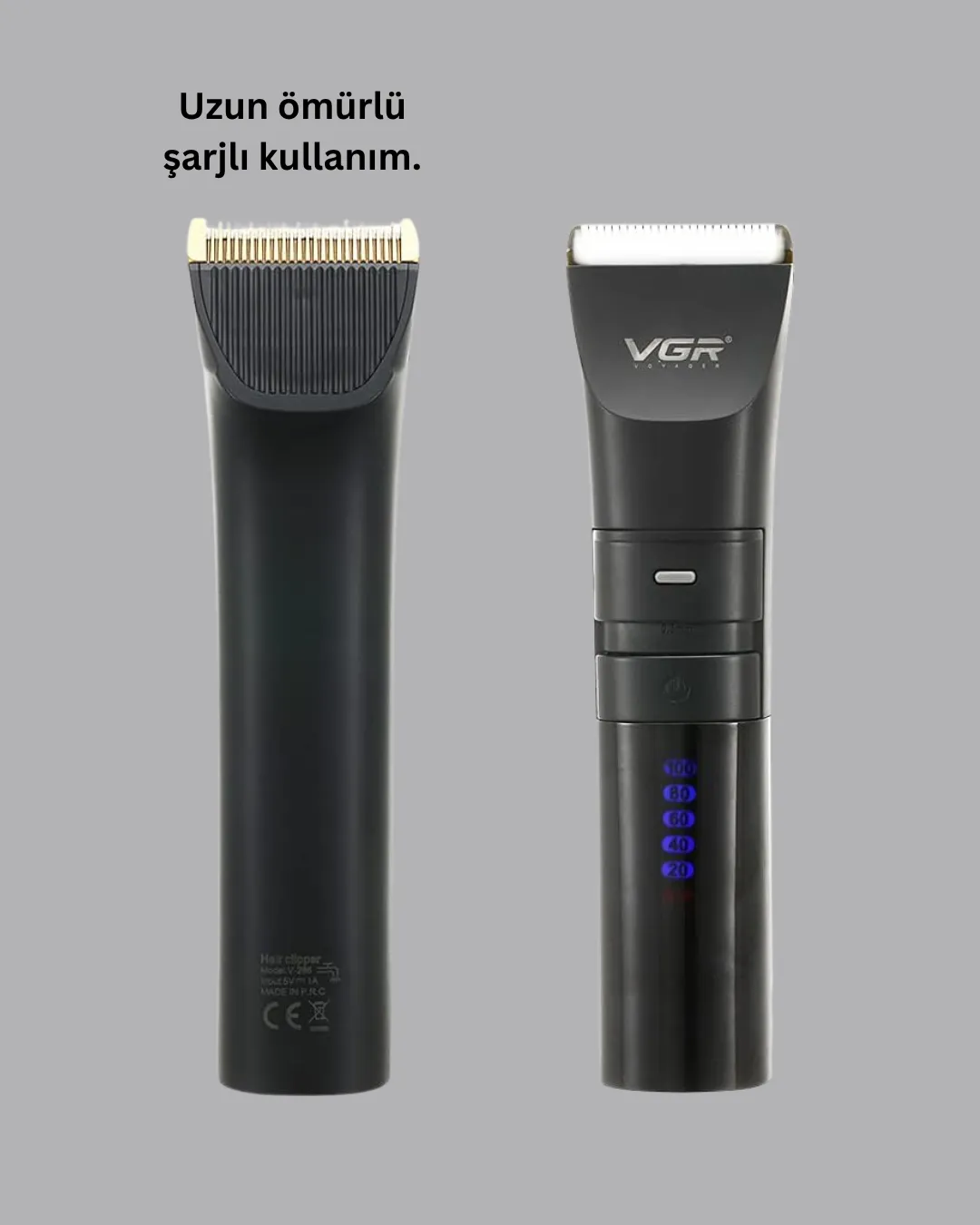 Şarjlı Tıraş Makinesi – Dijital Ekranlı, IPX7 Su Geçirmez, Titanyum Bıçaklı