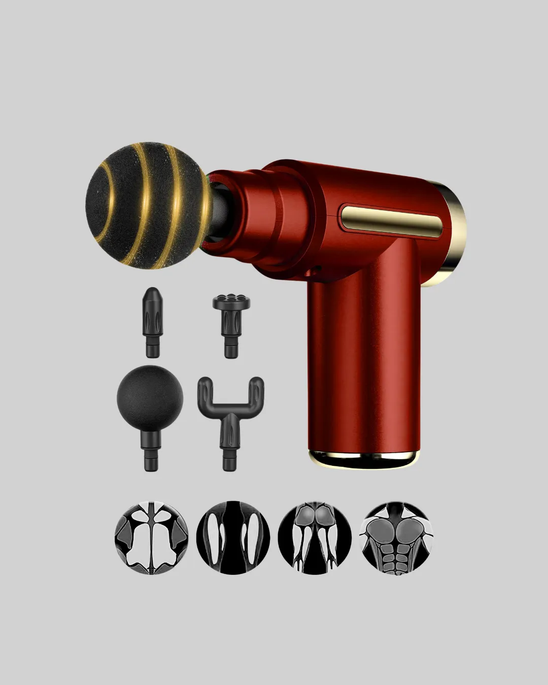 Kas Gevşetici Masaj Tabancası 4 Başlık ve Ayarlanabilir Hız