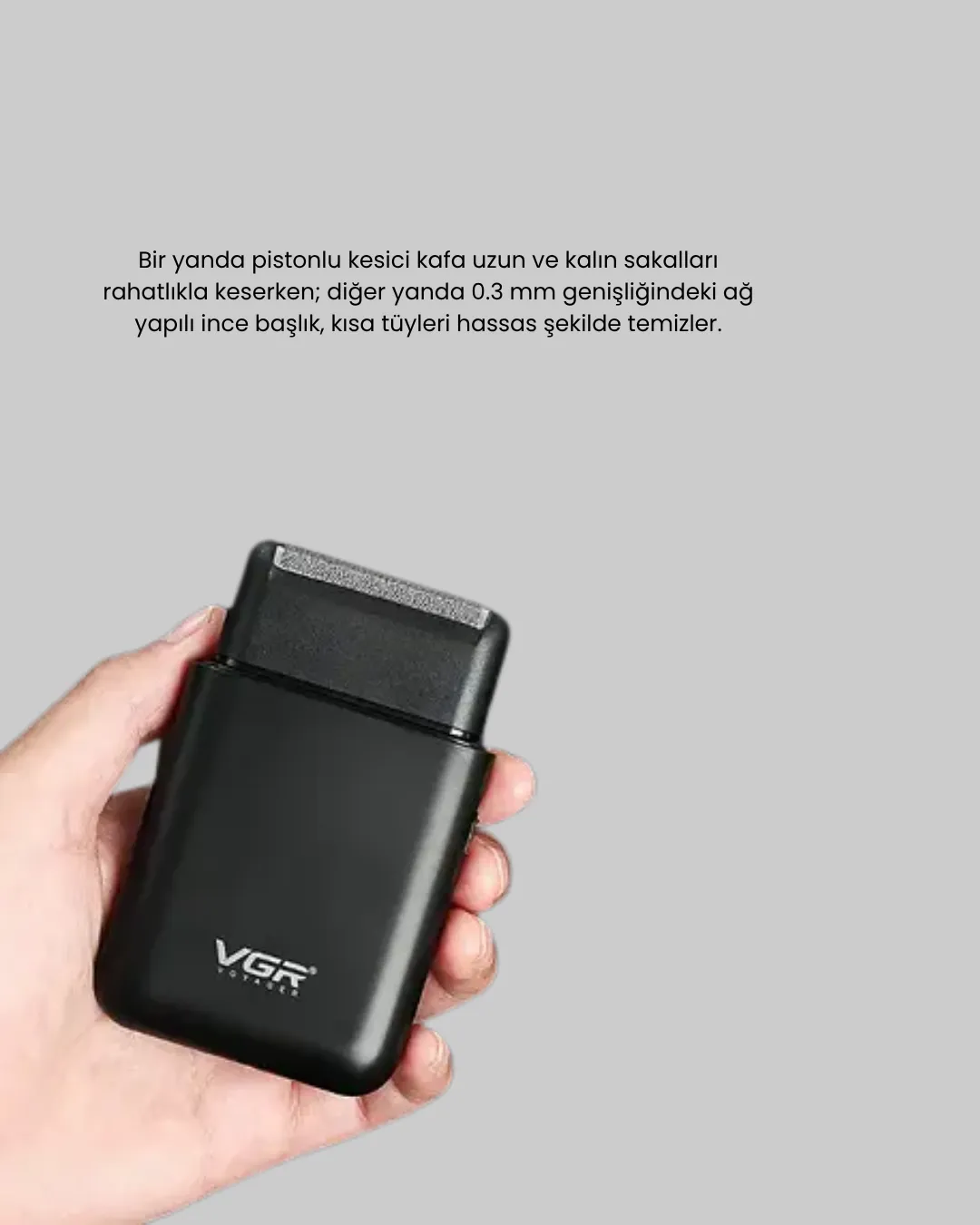 Taşınabilir Elektrikli Tıraş Makinesi USB Şarjlı 5W Motor ve 0.3 mm Hassas Kesim