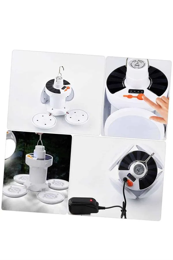 Kamp Lambası Işıldak Beyaz Işık Güneş Enerjili Solar Aydınlatma 5 Kanatlı Katlanabilir