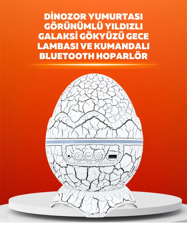 Dinozor Yumurtası Tasarımlı Projektörlü Gece Lambası