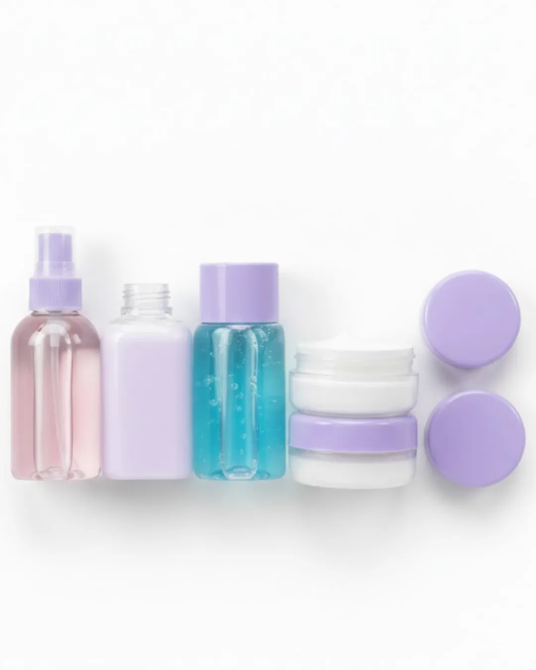 5 Parça Seyahat Banyo Seti 30 ml Şeffaf Taşınabilir Şişe Seti