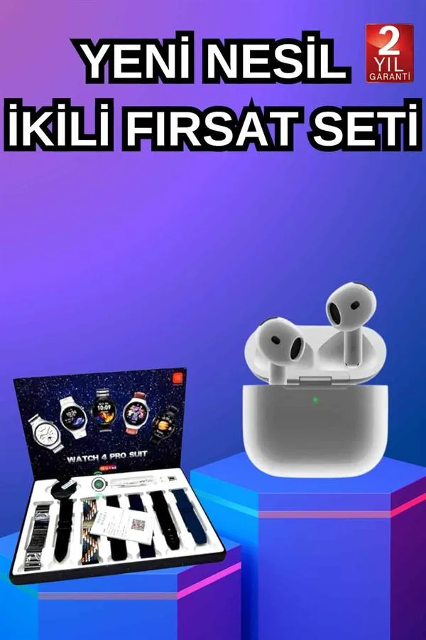 3.Nesil TWS Bluetooth Kulaklık Bluetooth Bağlantılı Akıllı Saat Amoled Ekran Plastik Hasır Kordon