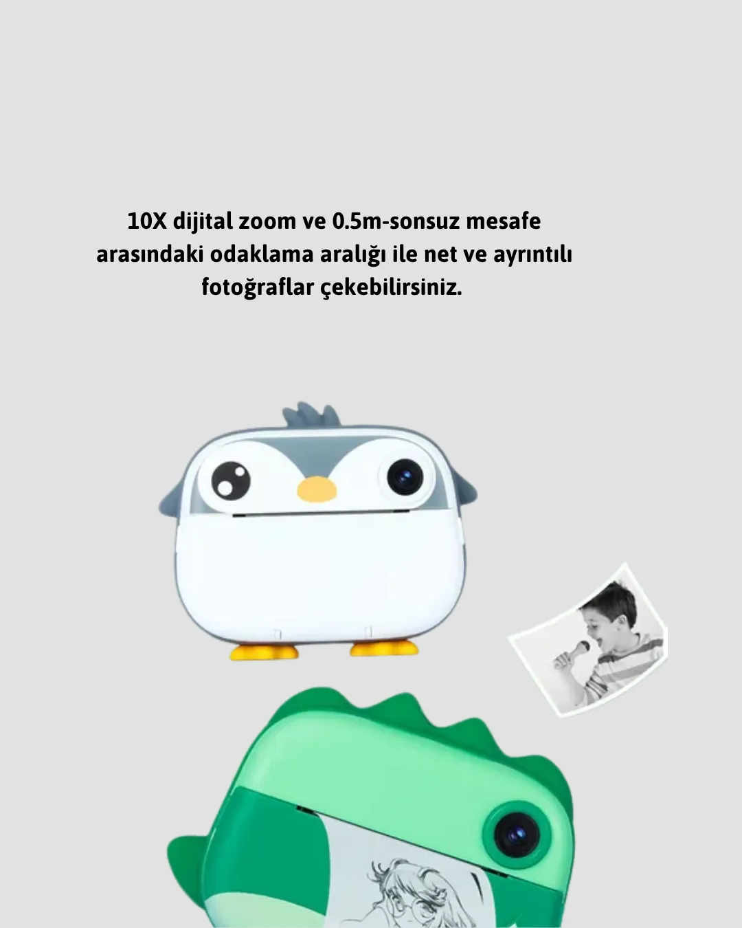 64GB TF Kart Destekli Çoklu Dil Seçeneği Sunan Anında Baskı Kamera