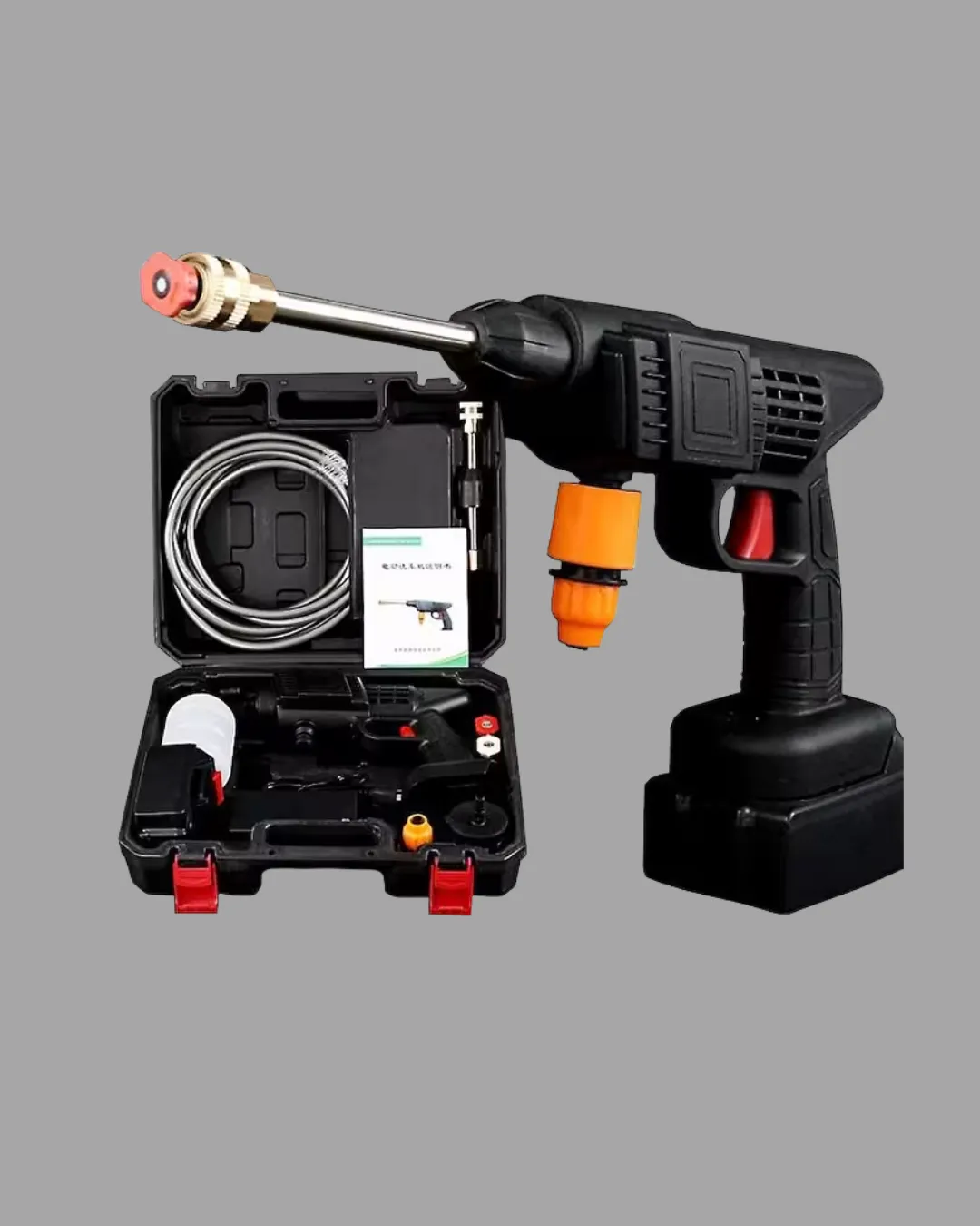 Taşınabilir Şarjlı Basınçlı Yıkama Tabancası Köpük Aparatlı