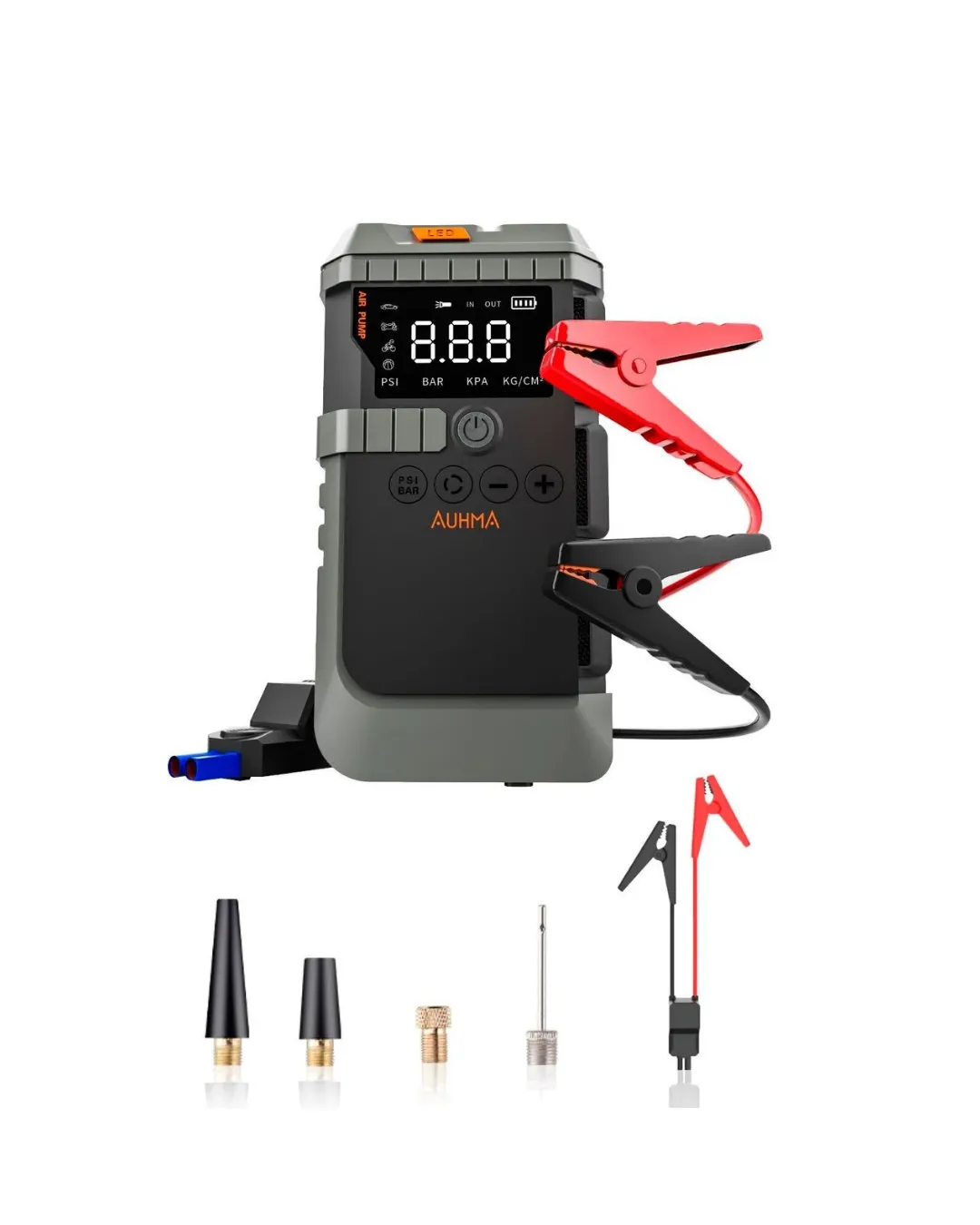 Taşınabilir Akü Takviye Cihazı Araç Çalıştırma ve Dijital Hava Kompresörü Çok Amaçlı Güç Ünitesi