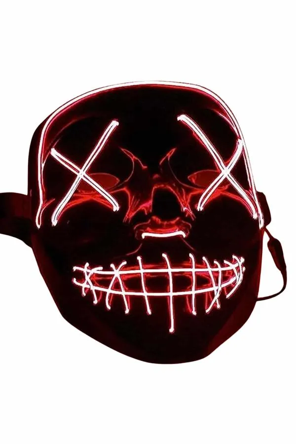 Işıklı Led Maske Parti Eğlence Maskesi Hallowen Neon Maske