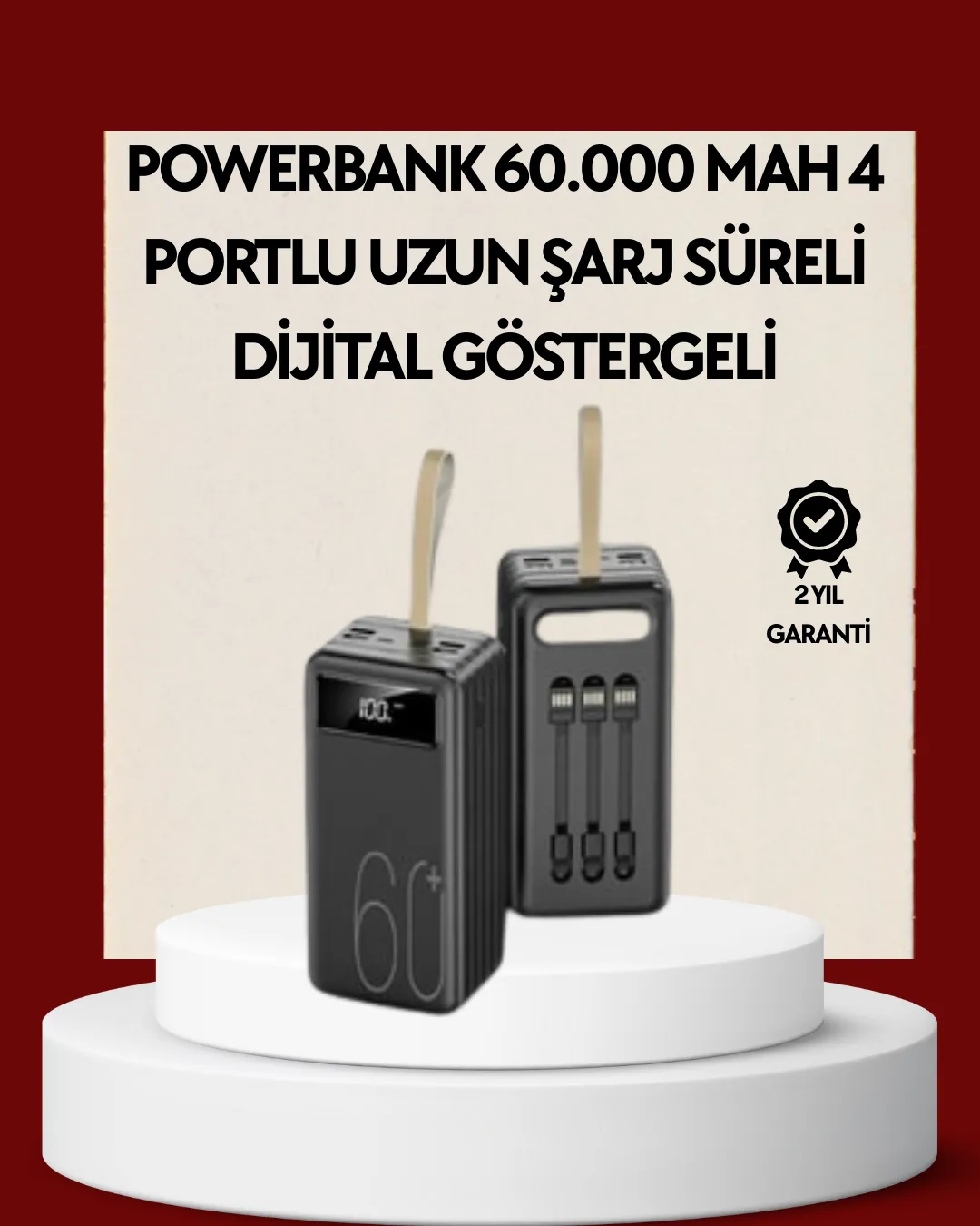 4 Çıkışlı Hızlı Şarj Destekli Powerbank
