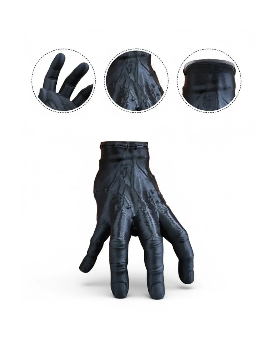 3D Siyah El Biblo 27x22 cm İddialı Ev Dekorasyonu