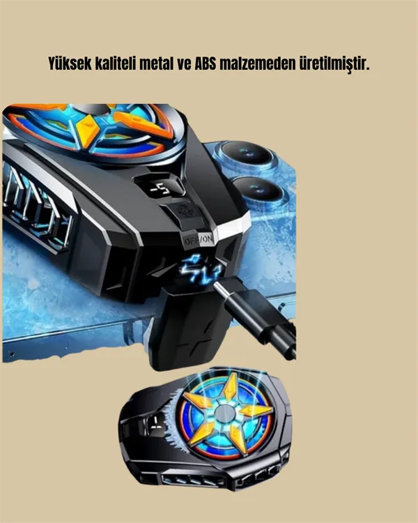 Oyunlar İçin Telefon Soğutucu – 65-85 mm Uyumlu, Dijital Ekranlı