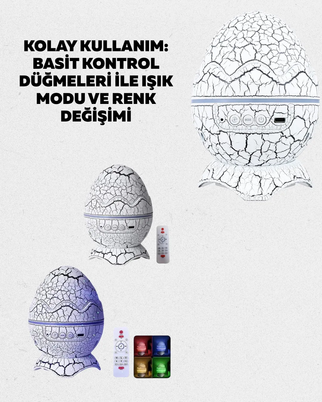 Çocuk Odası İçin Galaxy Projektör + Beyaz Gürültü + Uzaktan Kumandalı