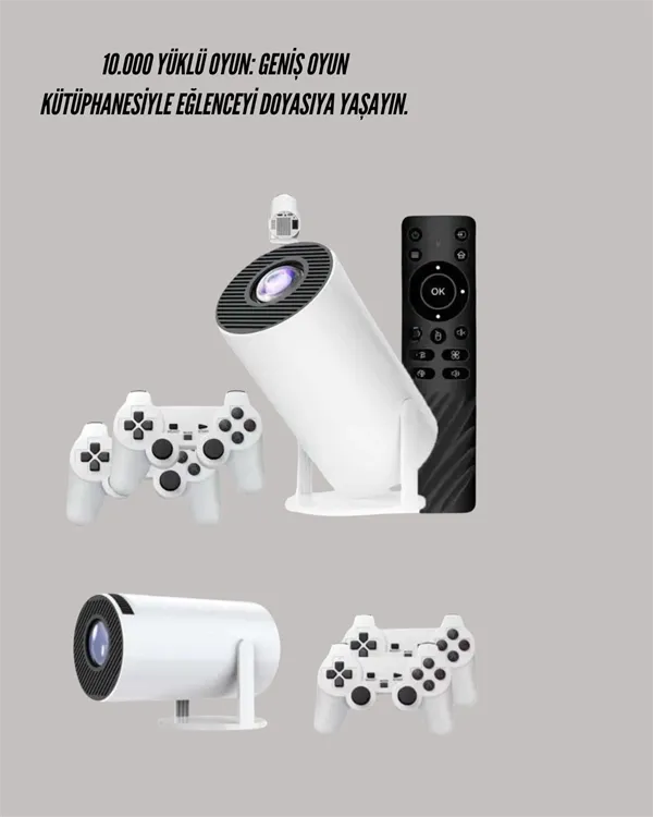 Taşınabilir Çok Fonksiyonlu Projeksiyon – Oyun, Sunum, Netflix ve Eğitim İçin