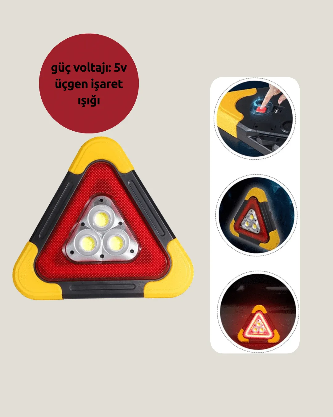 2000mAh Kapasiteli Taşınabilir Üçgen Park Lambası