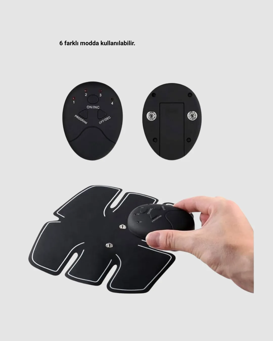 EMS Vücut Geliştirici Göbek ve Kol Pedli 6 Modlu Akıllı Kas Cihazı