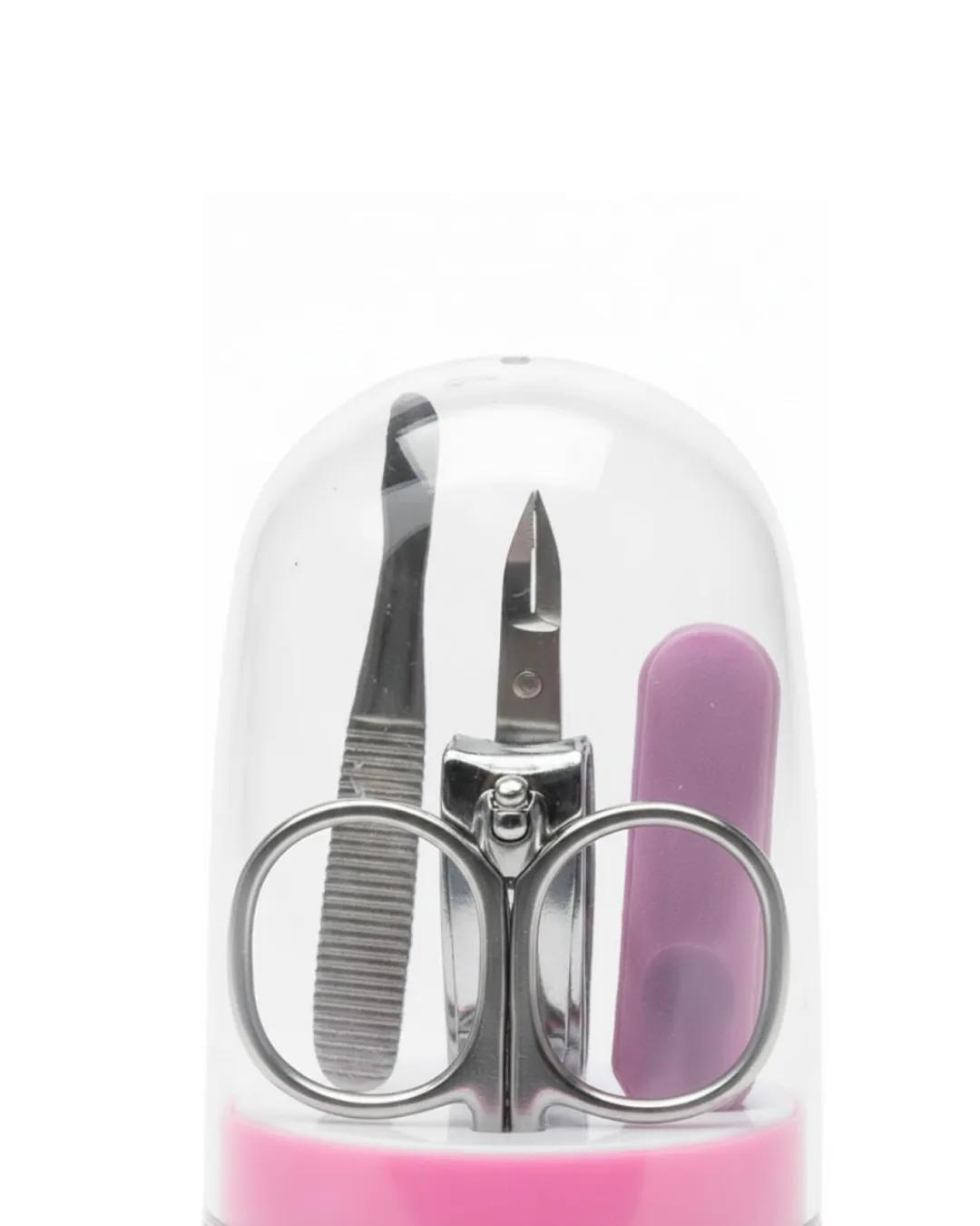 Tırnak Bakım Manikür Pedikür Seti 4 Parça Pembe Kompakt Taşınabilir Tasarım