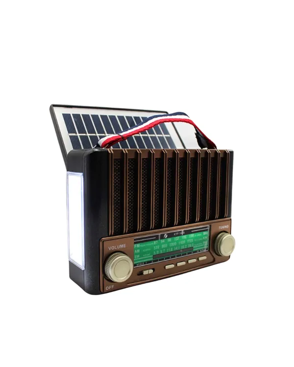 KTF-1428 Güneş Paneli Şarjlı Nostaljik Bluetooth Hoparlör – FM/AM/SW Radyo, USB/SD Desteği, Taşınabilir Tasarım