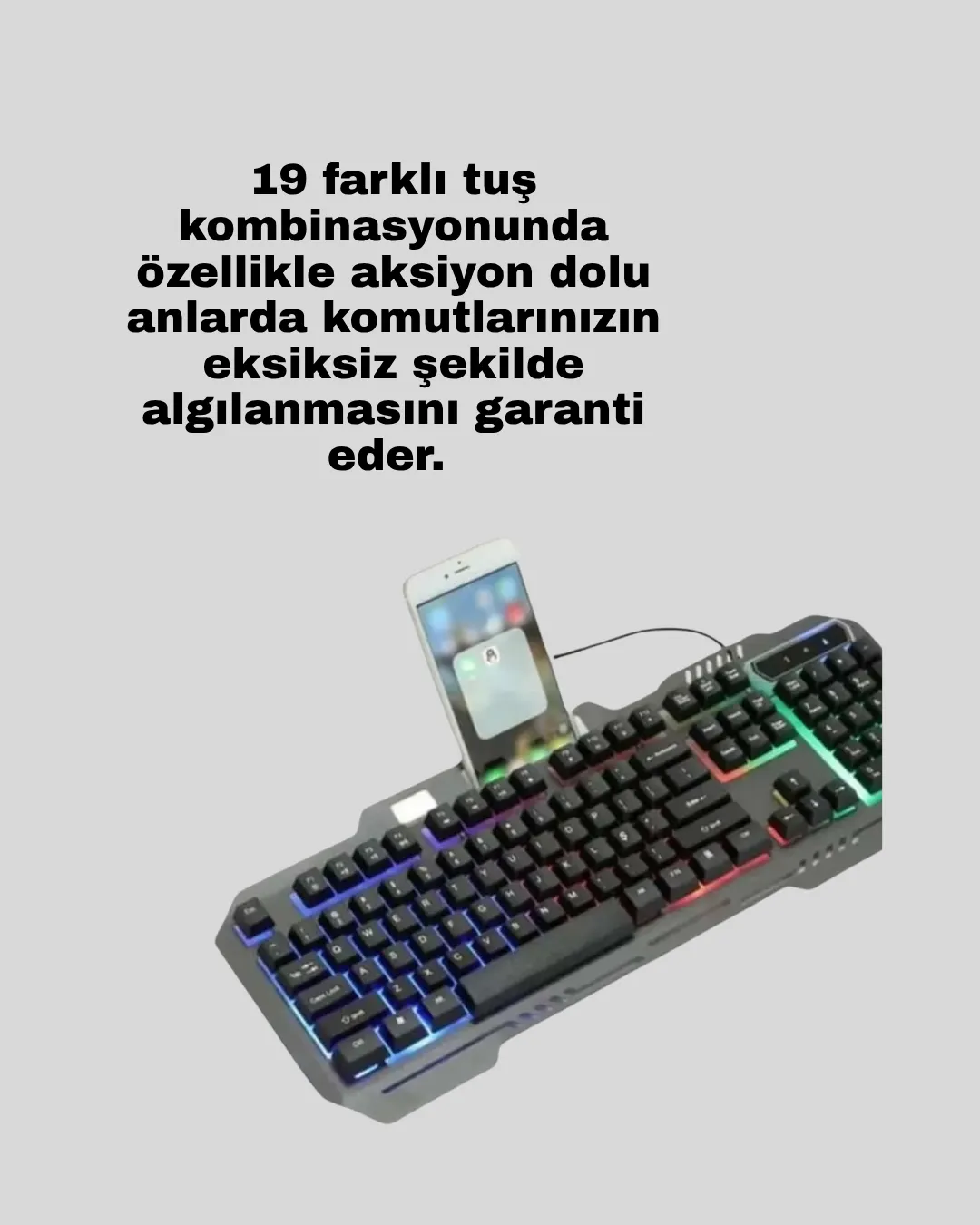 Mekanik Oyuncu Seti – LED Işıklandırma ve Ergonomik Mouse