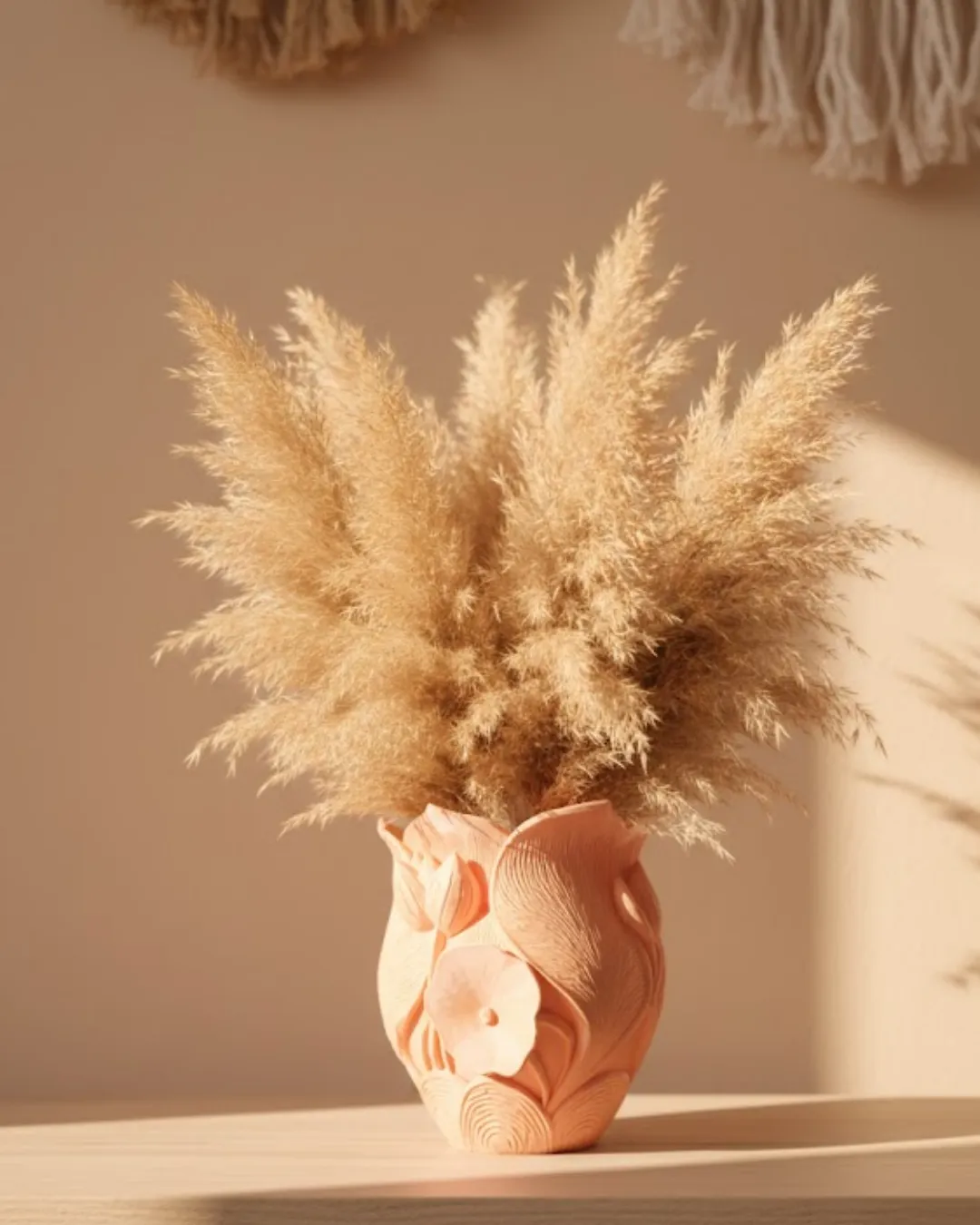 Modern 3D Turuncu Çiçek Vazo Masaüstü Salon Dekoru