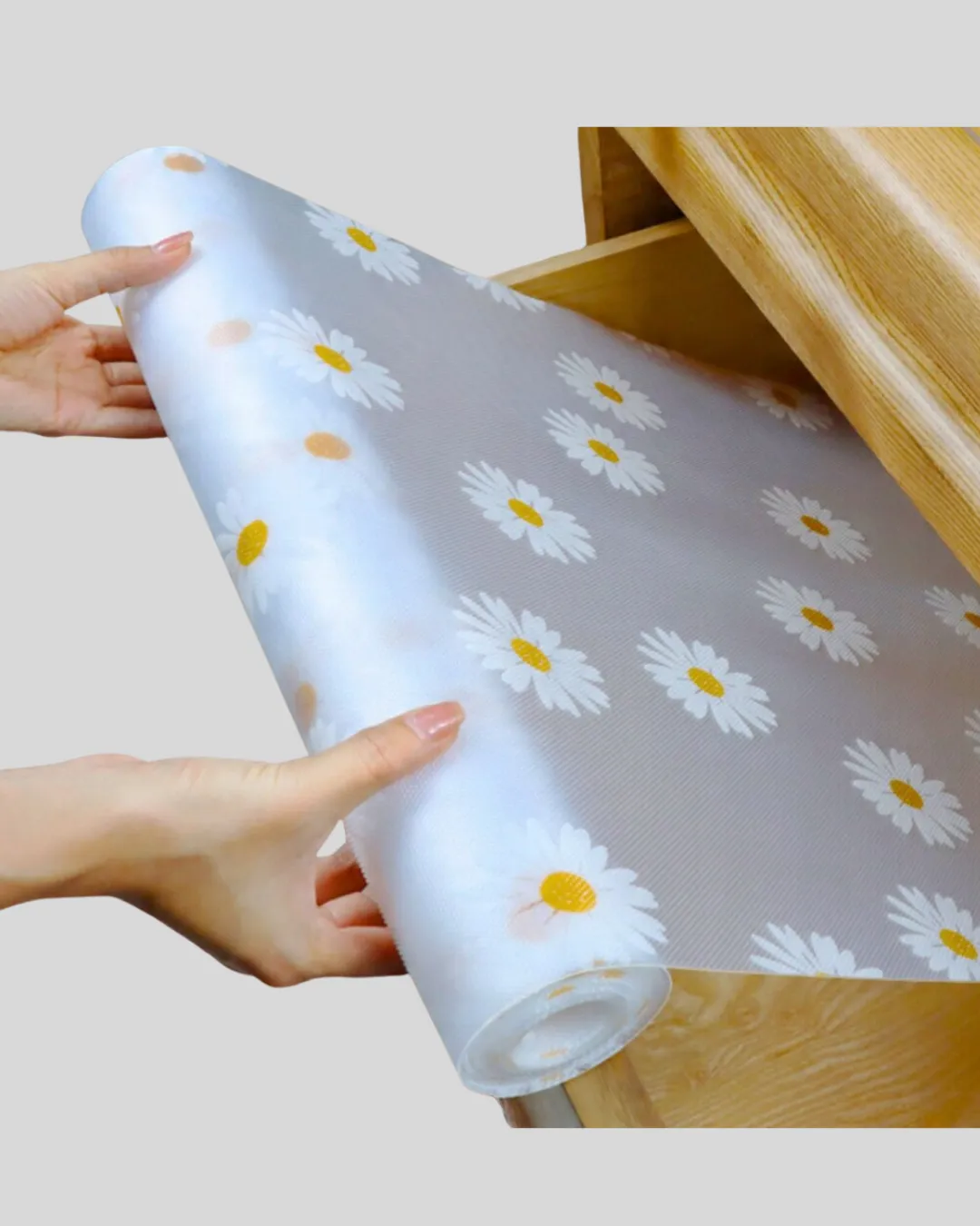 10 Metre Papatya Desenli Dolap İçi Kaymaz Koruyucu Mat