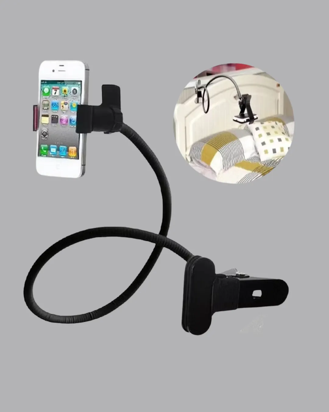 Esnek Gövdeli Mandallı Masaüstü Telefon Tutucu