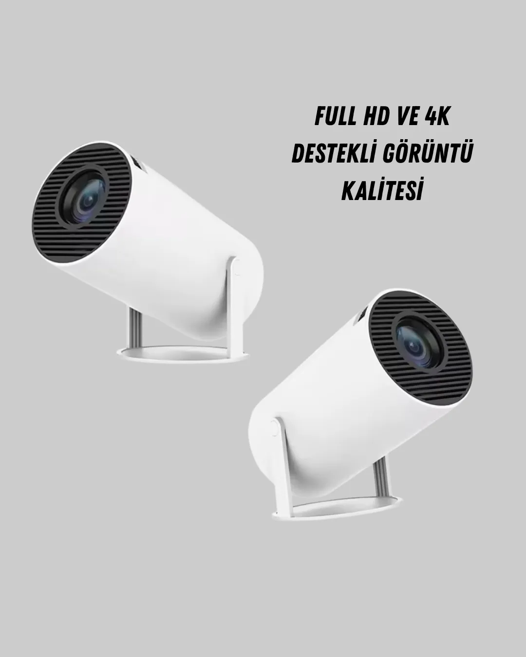 4K Destekli Full HD Projeksiyon Cihazı – 130 inç Geniş Ekran, WiFi ve HDMI Bağlantılı