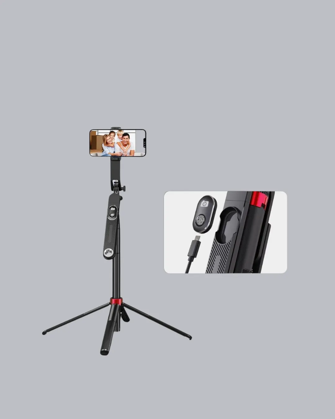 Vlog ve Canlı Yayın İçin Çift Yaka Mikrofonu ve Tripodlu Selfie Çubuğu Seti