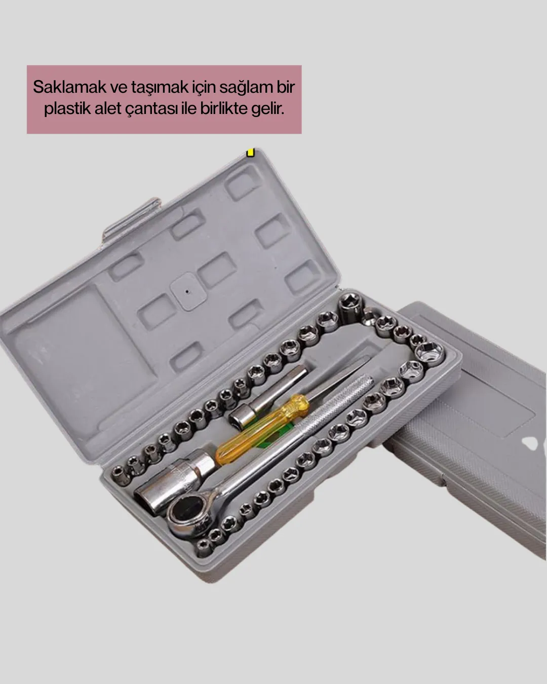 40 Parça Lokma Anahtar Seti Ayna Yüzey Karbon Çelik Dayanıklı Tamir Takımı