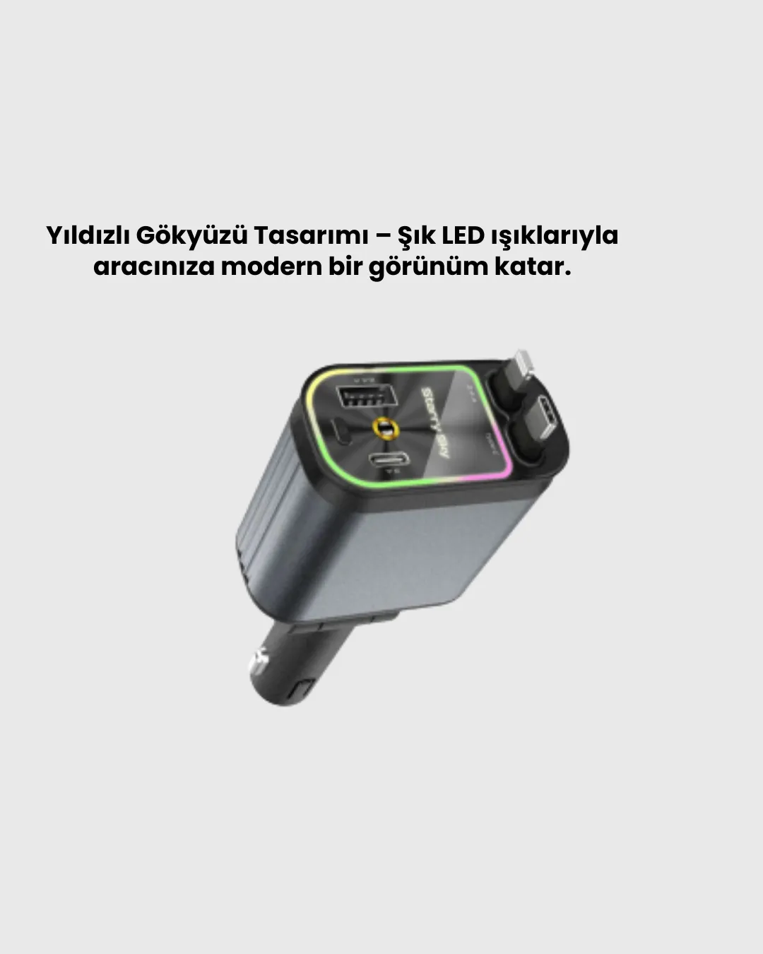 BMW, Mercedes, Audi, Volkswagen Araçlar için 4’ü 1 Arada Hızlı Şarj Cihazı