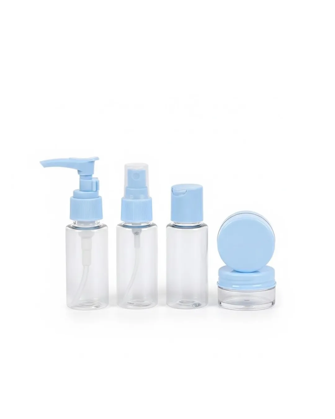 Kompakt 5’li Seyahat Banyo Şişe Takımı Çantalı