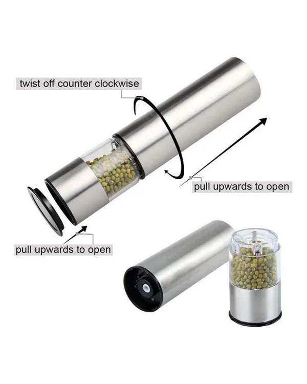 Pil İle Çalışan Elektrikli Baharat Öğütme Cihazı Ergonomik Şeffaf Gövde